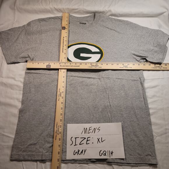 Reebok Green Bay Packers Graphic Crew Neck Football Shirt Mens Size XL Gray - Picture 6 of 9